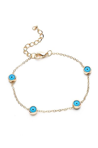 Modex Gold Color Thin Evil Eye Bracelet (18cm)