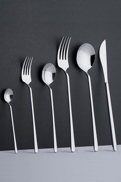 ACAR Milano 36 Piece Platinum Fork Spoon Knife Set