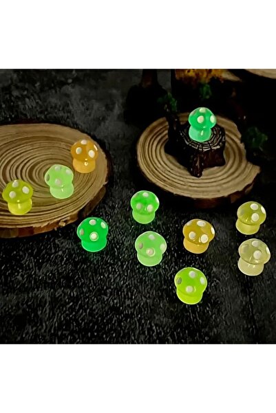 RENGARENK 5'li Karanlıkta Parlayan Mini Mantar Figürleri