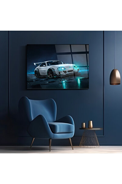 GlassArt360 Sparco Temalı Cam Tablo - Spor Arabalı Modern Dekorasyon