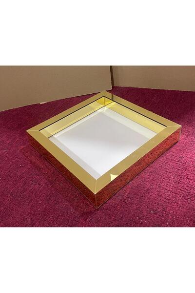 İpek Sanatsal ANI ÇERÇEVESİ - 30X30 İSTEME ÇİÇEĞİ SAKLAMA ÇERÇEVESİ GOLD RENK