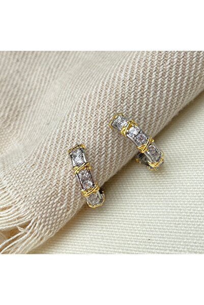 Kyver حلق XOXO موديل تيفاني عالي الجودة 316 لتر ستانلس ستيل فضي-ذهبي