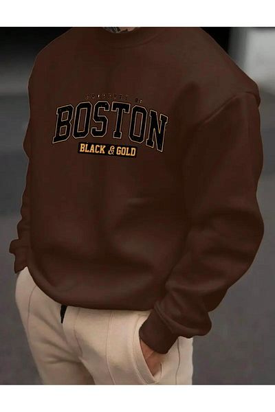 Medinenur ΦΟΥΤΕΡ BOSTON TEXT PRINTED CREW NECK