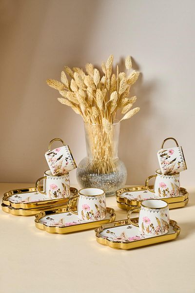 Perotti Jardim Porcelain 6-Person Catering Coffee Cup Set