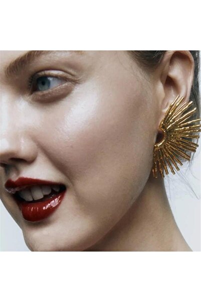 Pelin Aksesuar Gold Saçaklı Küpe