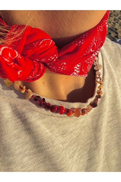 Medusa Accessories قوس قزح الحجر الطبيعي شقرا قلادة