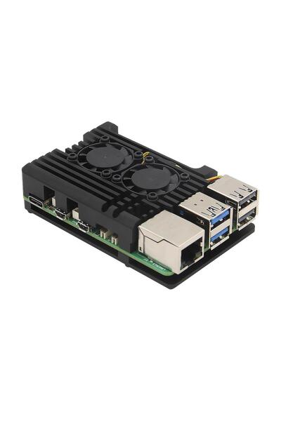 Raspberry Pi 5 Çift Fanlı Alüminyum Kasa Soğutucu Muhafaza Kutusu