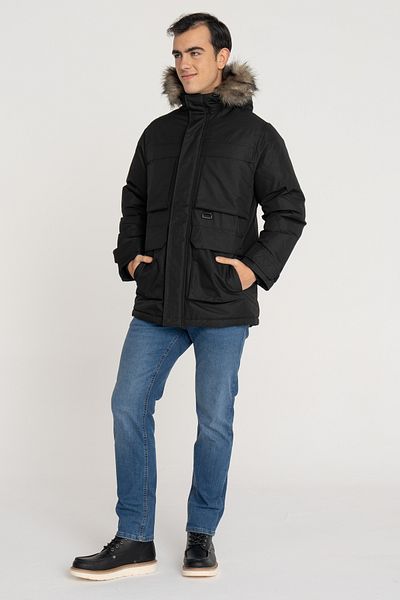 Jack & Jones Ανδρικό παρκά με κουκούλα από ψεύτικη γούνα ανθεκτικό στον άνεμο - Star