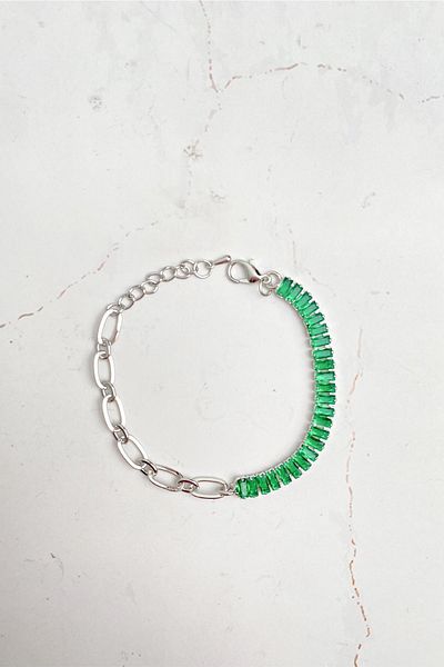 Modex Square Jewelled Chain Detailed Bracelet