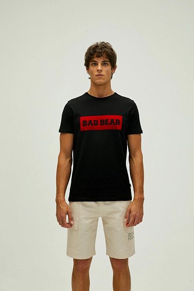 Bad Bear تي شيرت فلوج أسود ثلاثي الأبعاد مطبوع للرجال