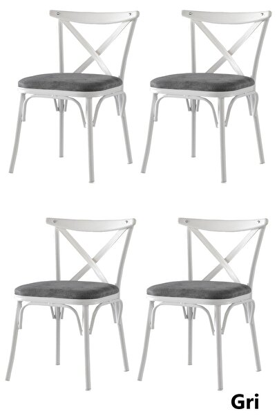 Sweet Home Masa Sandalye 4 Adet Çapraz Bahar Sandalye