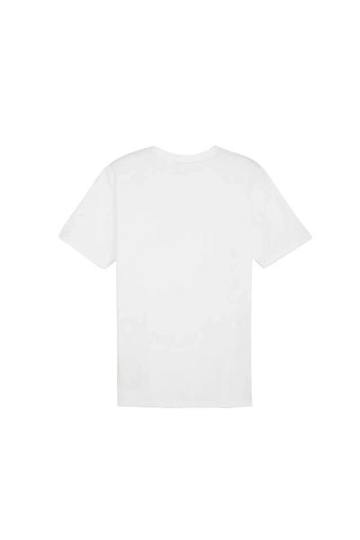 Puma Teamrise Logo Τζέρσεϊ Βαμβακερό ανδρικό μπλουζάκι casual 3Λευκό