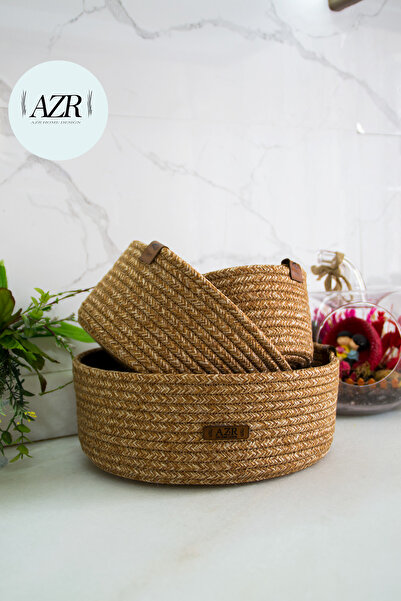 AZR HOME DESİGN ديكور منظم سلة من قش الجوت