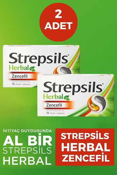 STREPSİLS Strepsils Herbal Ginger Flavored 16 Pastillas 2 Pieces