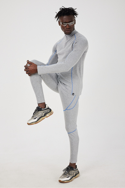 Scorp Ανδρικά θερμικά εσώρουχα Thermo-Fit Extreme με φερμουάρ, εσώρουχα για σκι, γκρι