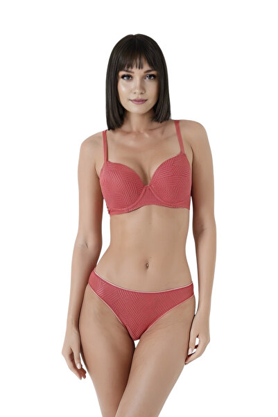 Luvensa Tile Diamond Pattern Padded Bra Set (Bra & Panty)