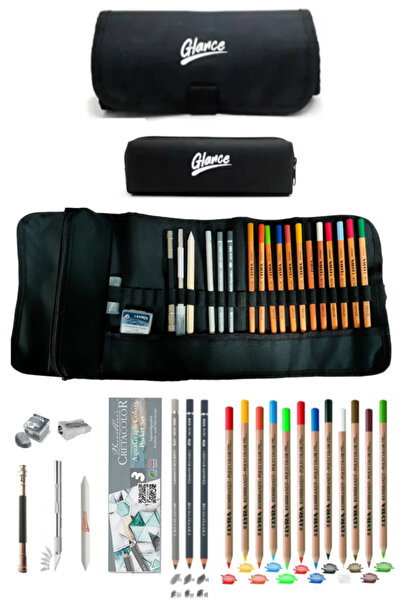 arttone مجموعة رسم حامل قلم رصاص لفة مجموعة رسم قلم رصاص Lyra Rembrandt Aquar...