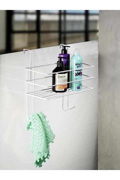 Sas Haus Lifetime Stainless White Hanging Bathroom Shower Shelf - Soap Dish and Shampoo Holder