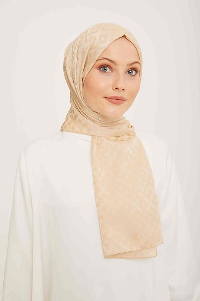 Armine Jan Jan Dark Cream Γεωμετρικό Ζακάρ Σάλι - Trend 5-3129