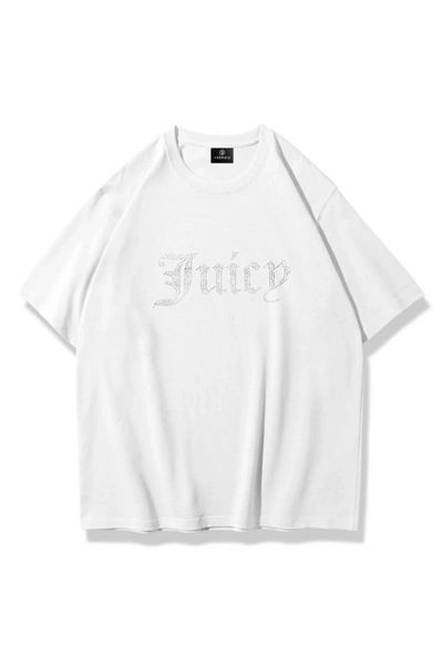 Violon Μπλουζάκι Unisex Juicy Stone με στάμπα λευκό oversize