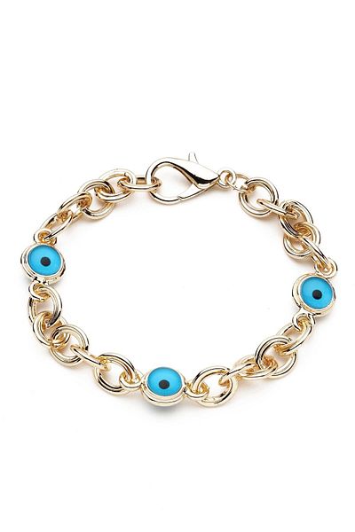 Modex Gold Color Evil Eye Chain Bracelet (18cm)