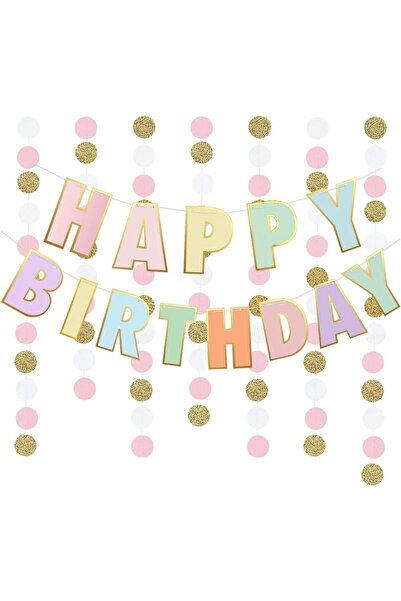 Parti Station Banner Macaron La mulți ani pentru petrecerea de aniversare Ban...