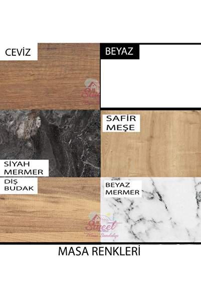 Sweet Home Masa Sandalye Yanlardan Açılır Smart Masa Beyaz Mercan Ayak 4 Adet Ahşap Arin Sandalye