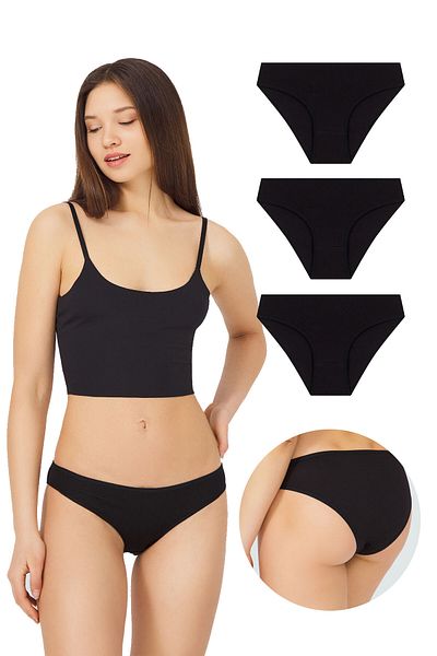 Cottonhill Chiloți de bikini din bumbac de bază, pachet de 3 - 7