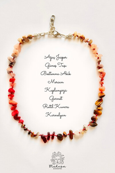 Medusa Accessories قوس قزح الحجر الطبيعي شقرا قلادة