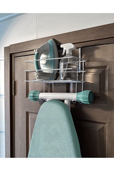 Sas Haus Kapı Arkası Ütü ve Ütü Masası Askısı - Beyaz Düzenleyici Raf