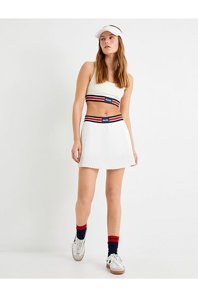 Koton U Collar Slim Fit Sports Bra - Covered Color Contrast Band Detail