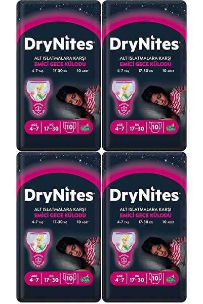 DryNites Emici Gece Külodu/külot Bez Kız 4-7 Yaş 17-30 Kg Large 40 Adet 4pk*1...