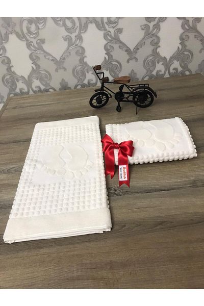 Özdilek Cream Color Bathroom Foot Towel Set of 2