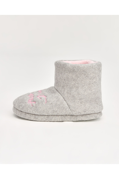 Chirpy Dreaa - Ay Yıldız Figürlü Gri Kadın Panduf