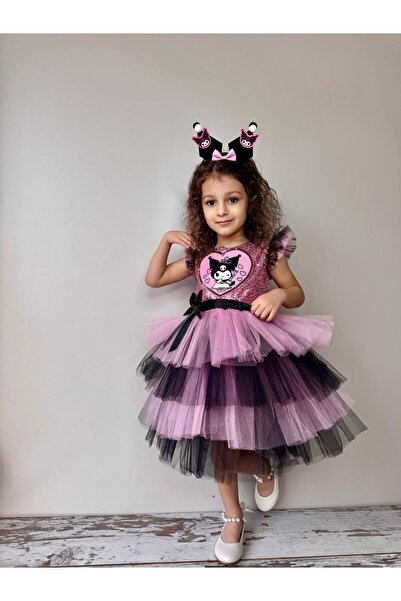 Fatma Kına Fenomen Kids PULLU TAÇLI ELBİSE