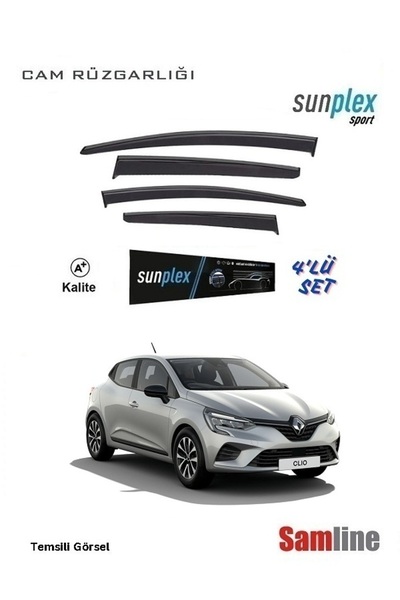 SUNPLEX Renault Clıo 5 2022 Model Uyumlu Araca Özel Cam Rüzğarlığı Ön Arka 4lü