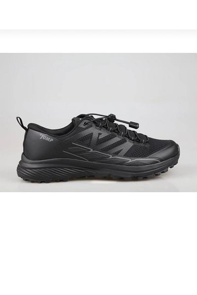 Jump 30731 Negru plat din cauciuc șireturi Smart Lacing Memory Foam Branțuri cu memorie Pantofi sport ortopedici