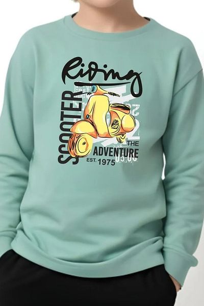 YA KO KİDS 3-Piece Skate-Rising-Wild Printed Boys Sweatshirt