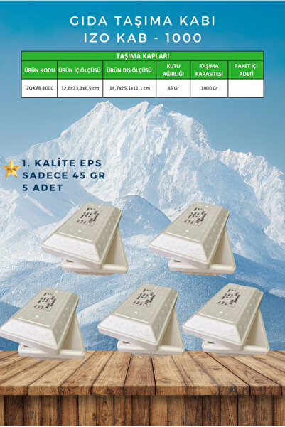 KAR-YAPI Strafor Köpük (Eps) 1000 Gr - Soğuk Zincir Gıda Taşıma Kolisi 5 ADET...