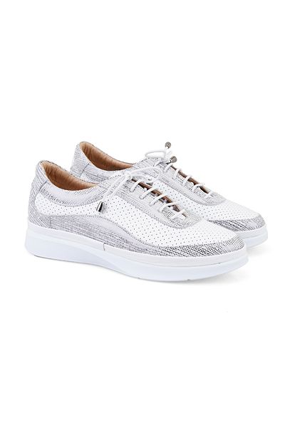Desa Pantofi sport alb din piele confortabilă de damă