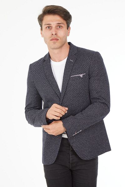 SPOSO Navy Blue 5103 Model Slim Fit Men's Blazer Jacket