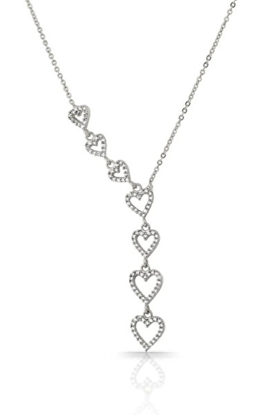 Forentina Kadın Forenina Gümüş Kaplama Sallantılı Kalp Kolye Ps1471