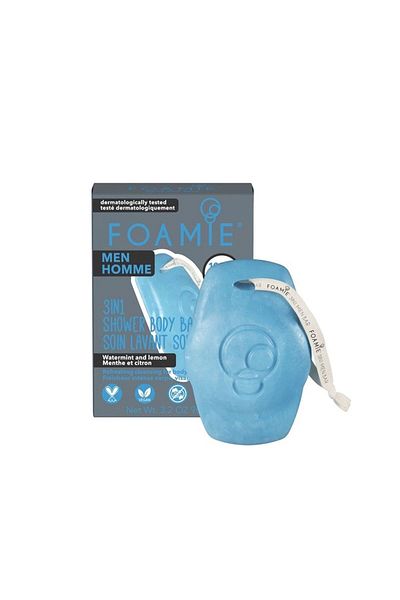 Foamie 3in1 Shower Body Bar - Seas the Day - for Men (Face-Body-Hair Cleaning)