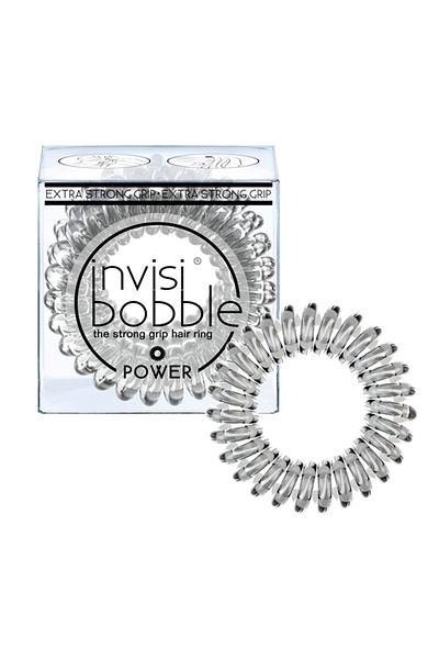 InvisiBooble مشبك شعر Invisibobble Power Crystal Clear Extra Strong مكون من 3 قطع