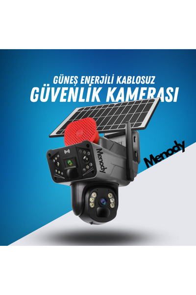 menody Sim Kartlı 6mp Solar Ptz Güvenlik Kamerası Mobil Bildirim Mikrofon Hop...