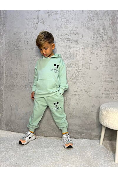 morpembej kadın erkek çocuk بدلة أطفال MICKEY باللون الأخضر للموسم الجديد