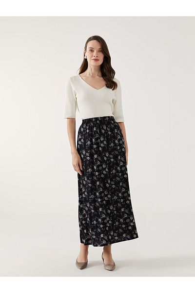 LC Waikiki Fustă de damă cu model cu talie elastică