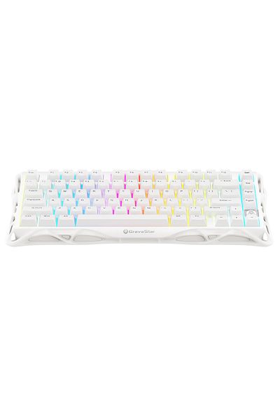 Gravastar GravaStar K1 Lite Snow White :75%,Pre-Lubed Switches,RGB,Wireless/Wired,4000mAh,Multi-Platform