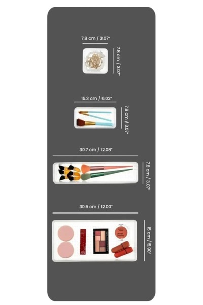 Bayev 18-частичен модулен органайзер за чекмеджета, кутия за бижута, органайзер за грим, настолен органайзер