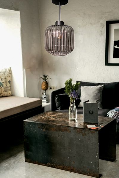 Fer Avize İrem Single Chandelier Decorative Glass Corridor Cafe Hall Entrance Living Room Dressing Room